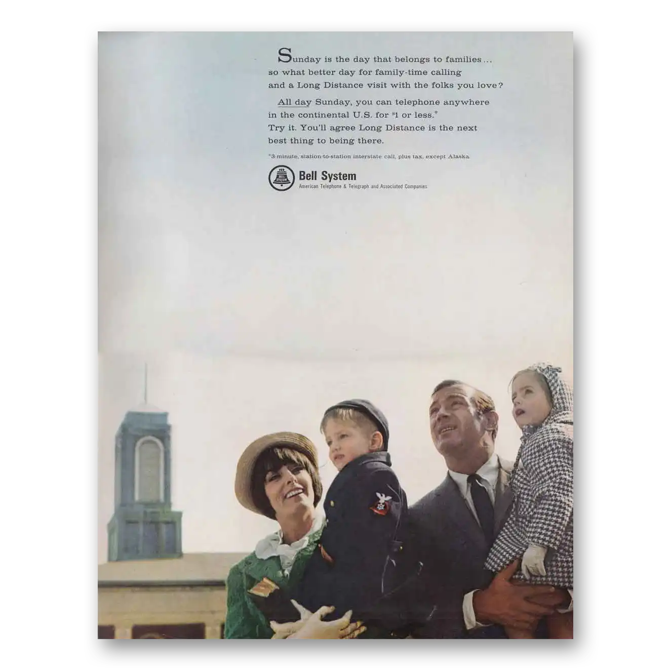 1966 Bell Telephone Sunday Belongs to Families Vintage Magazine Print Ad