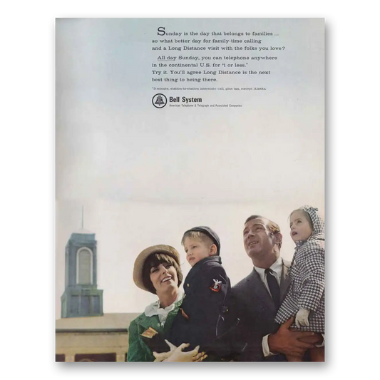 1966 Bell Telephone Sunday Belongs to Families Vintage Magazine Print Ad