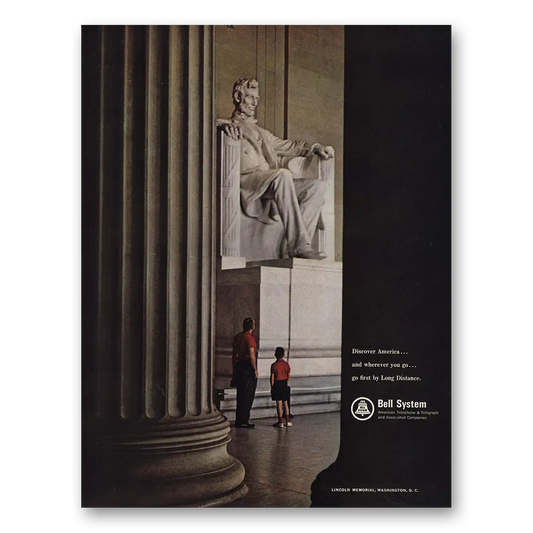 1966 Bell System Discover America Lincoln Memorial Vintage Magazine Print Ad