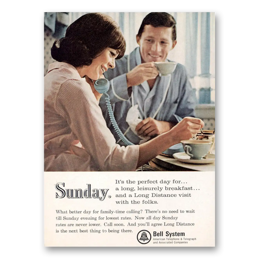 1966 Bell Telephone Sunday Its the Perfect Day Vintage Magazine Print Ad