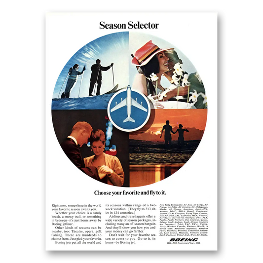 1966 Boeing Season Selector Vintage Magazine Print Ad