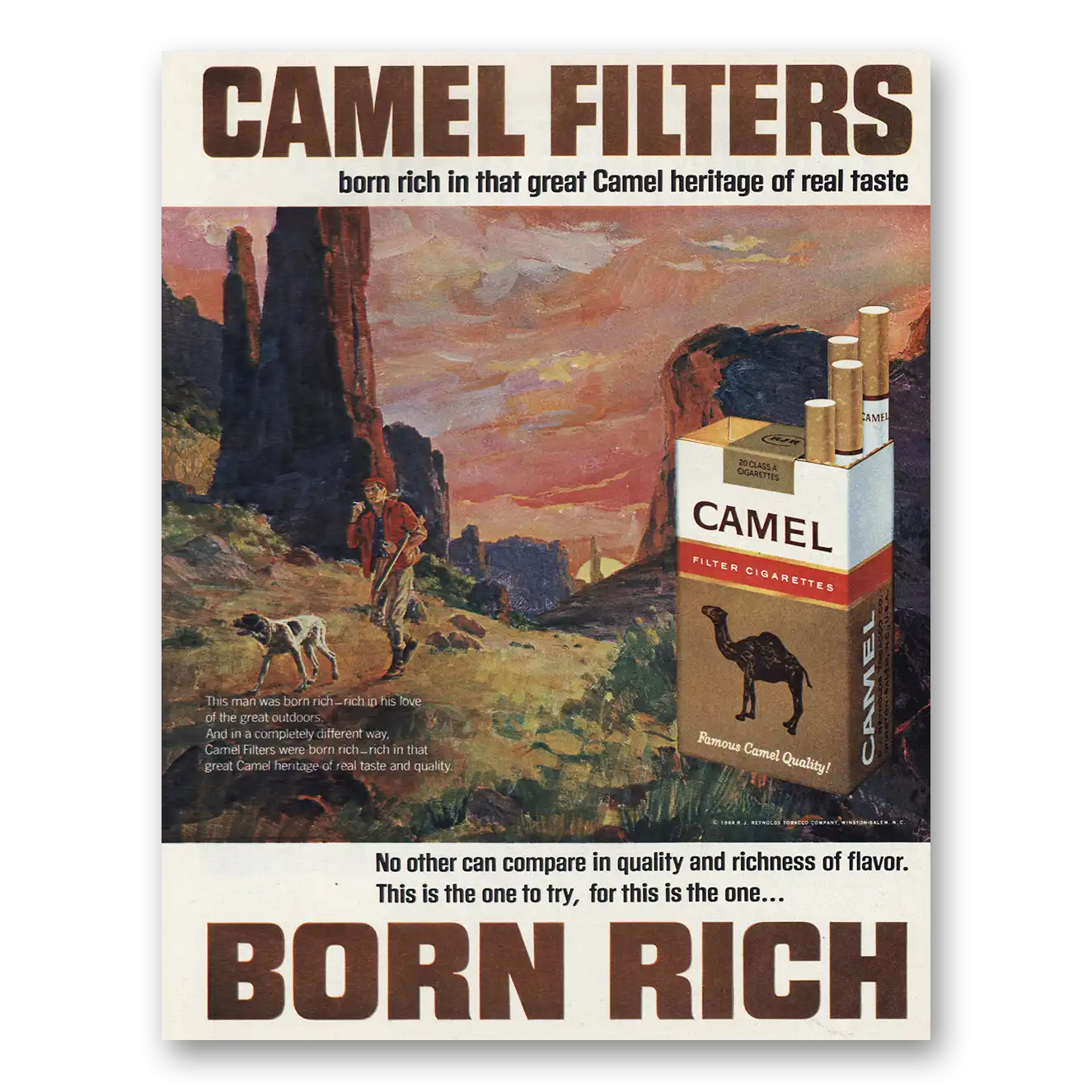 1966 Camel Cigarettes Born Rich Vintage Magazine Print Ad