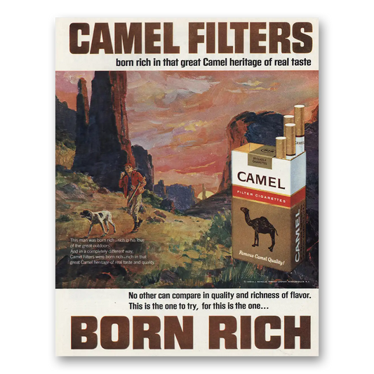 1966 Camel Cigarettes Born Rich Vintage Magazine Print Ad