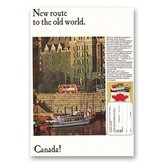 1966 Canada New Route to the Old World Vintage Magazine Print Ad