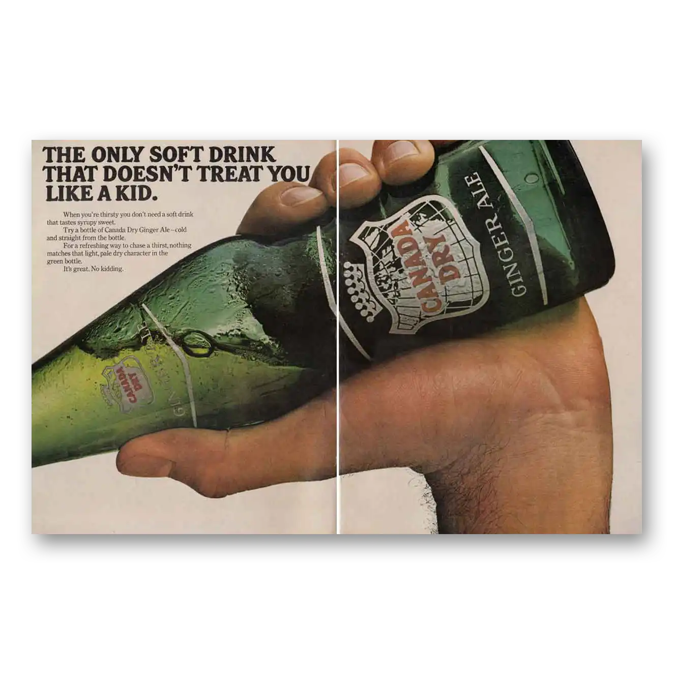 1966 Canada Dry Doesn't Treat You Like a Kid Vintage Magazine Print Ad