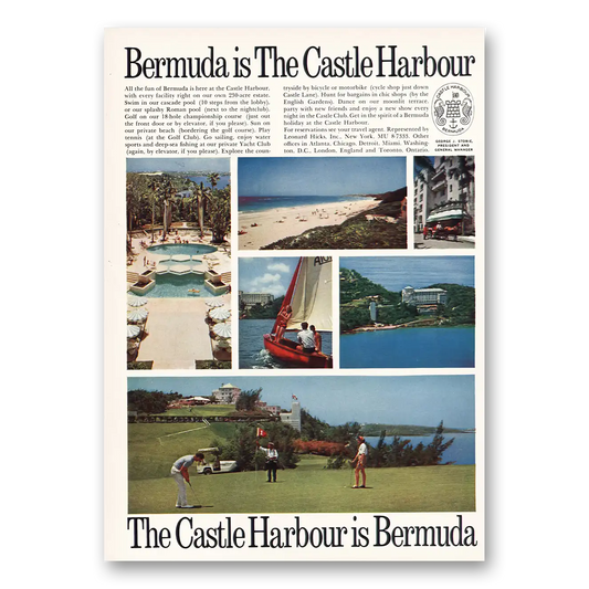 1966 Castle Harbour All the Fun Vintage Magazine Print Ad