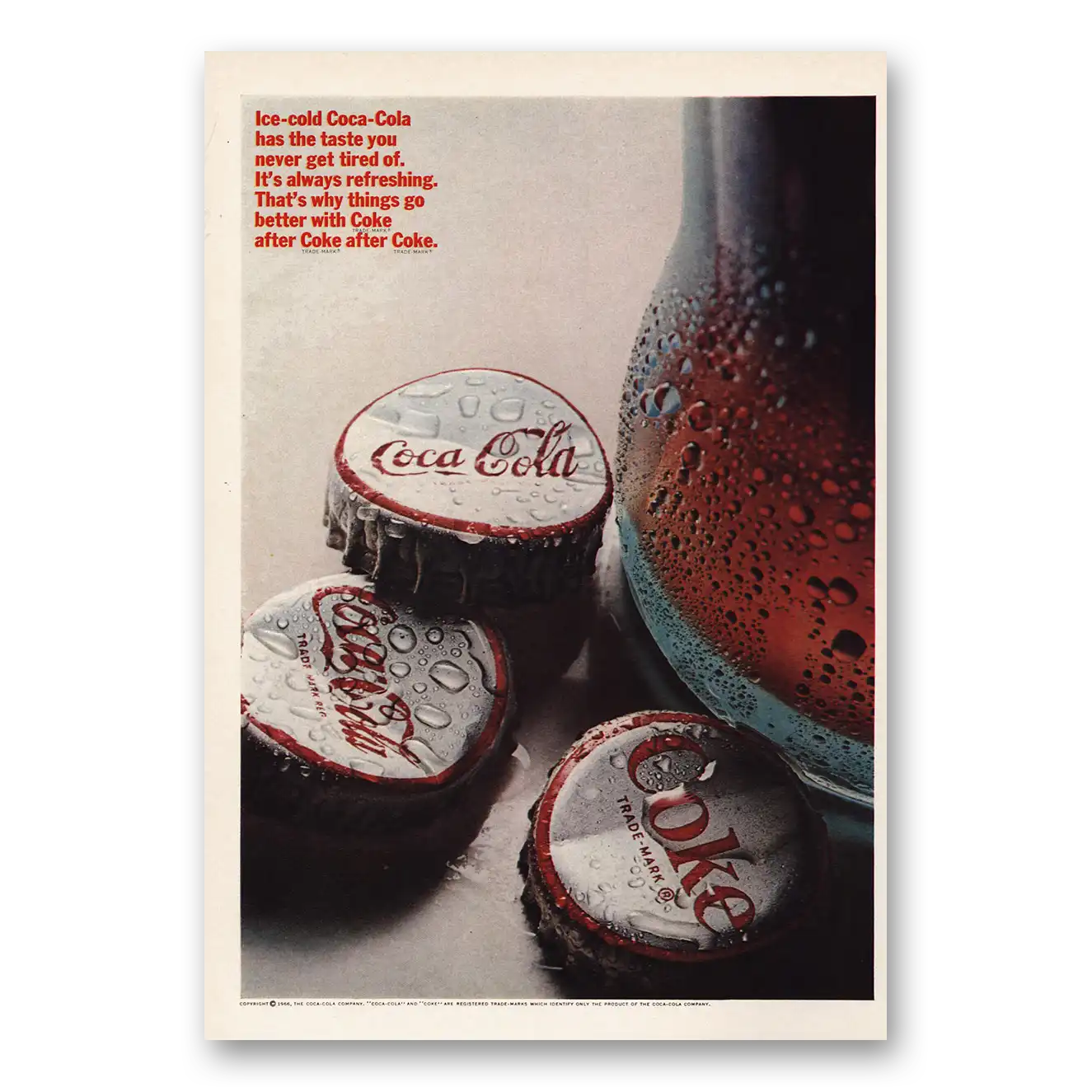 1966 Coca Cola Things Go Better With Coke Vintage Magazine Print Ad