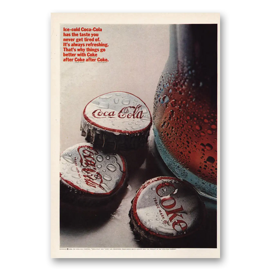 1966 Coca Cola Things Go Better With Coke Vintage Magazine Print Ad