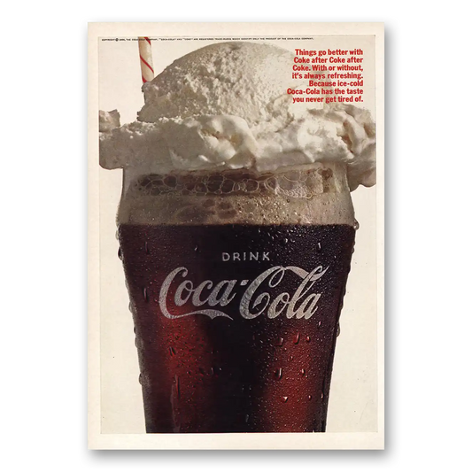 1966 Coca Cola Ice Cream Float Vintage Magazine Print Ad