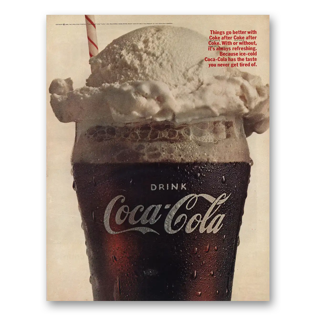 1966 Coca Cola Things Go Better With Coke After Coke Vintage Magazine Print Ad