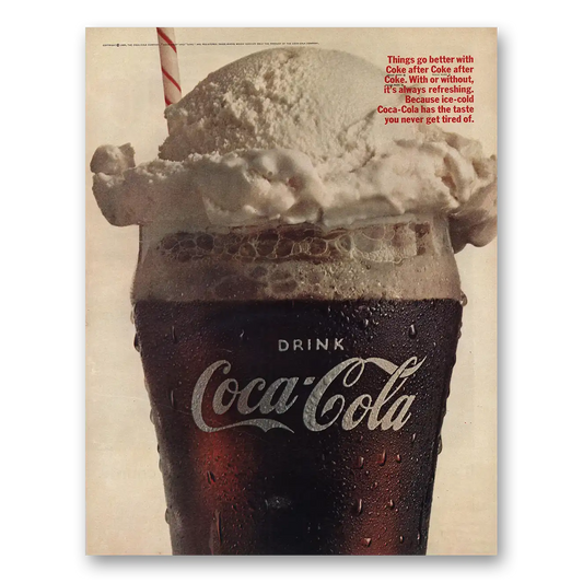 1966 Coca Cola Things Go Better With Coke After Coke Vintage Magazine Print Ad