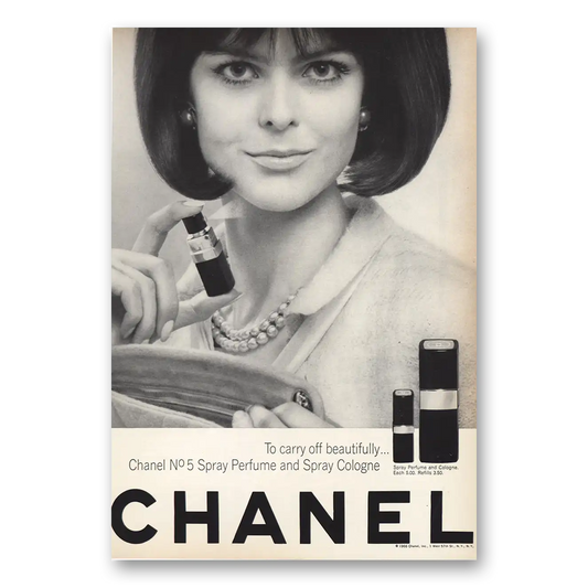 1966 Chanel Carry Off Beautifully Chanel No 5 Vintage Magazine Print Ad