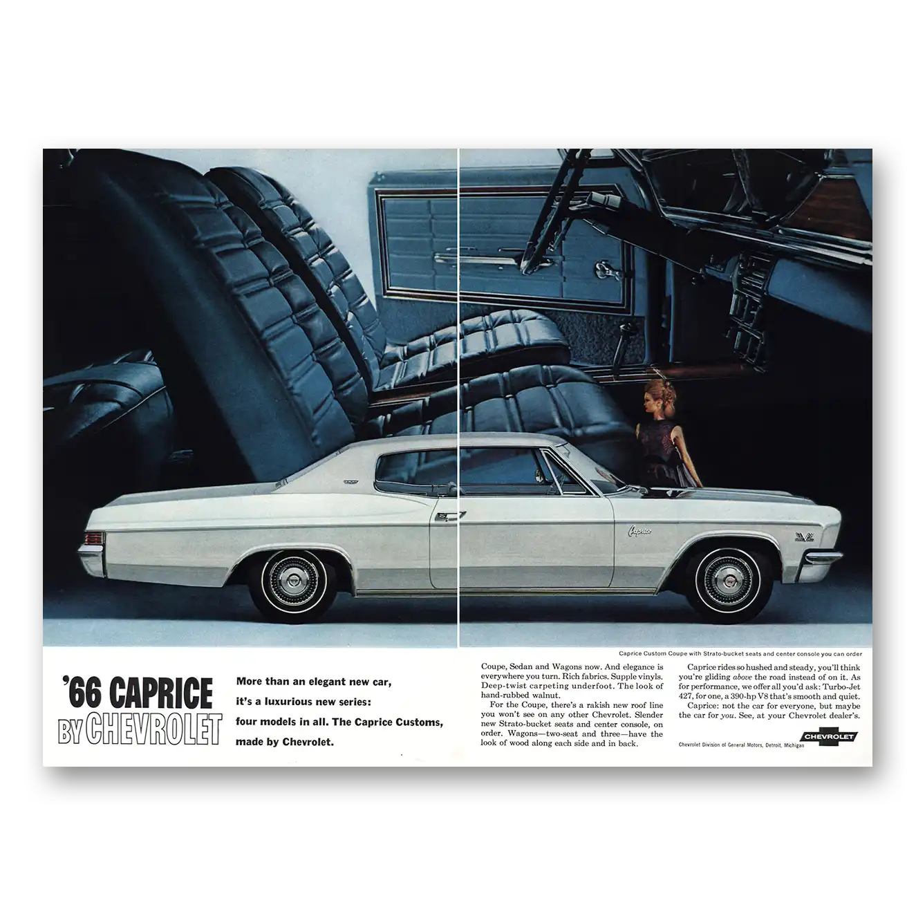 1965 Chevrolet Caprice More Than An Elegant New Car Vintage Magazine Print Ad