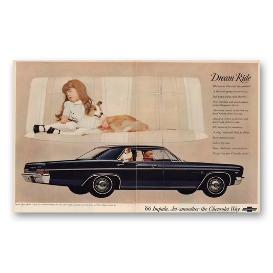 1966 Chevrolet Impala Dream Ride Vintage Magazine Print Ad