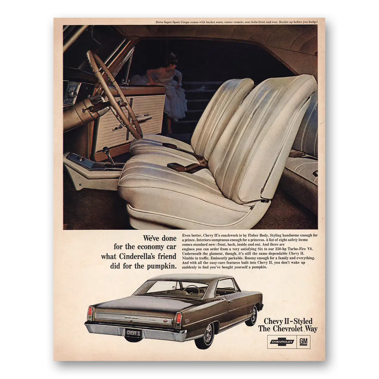 1966 Chevrolet Chevy II Cinderellas Friend Did for Pumpkin Vintage Magazine Print Ad