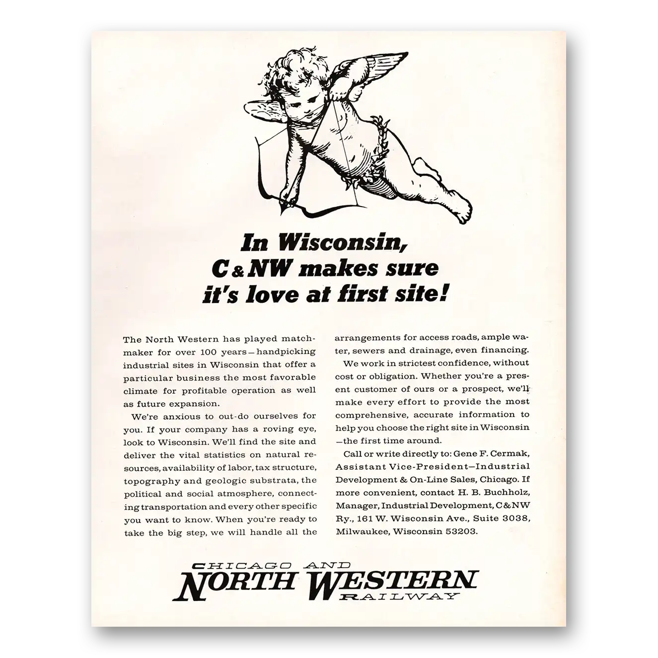 1966 Chicago and North Western Railway Wisconsin Love at First Site Vintage Magazine Print Ad