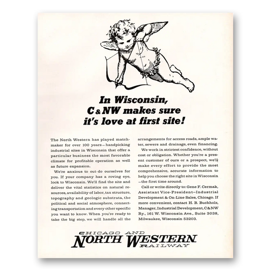 1966 Chicago and North Western Railway Wisconsin Love at First Site Vintage Magazine Print Ad