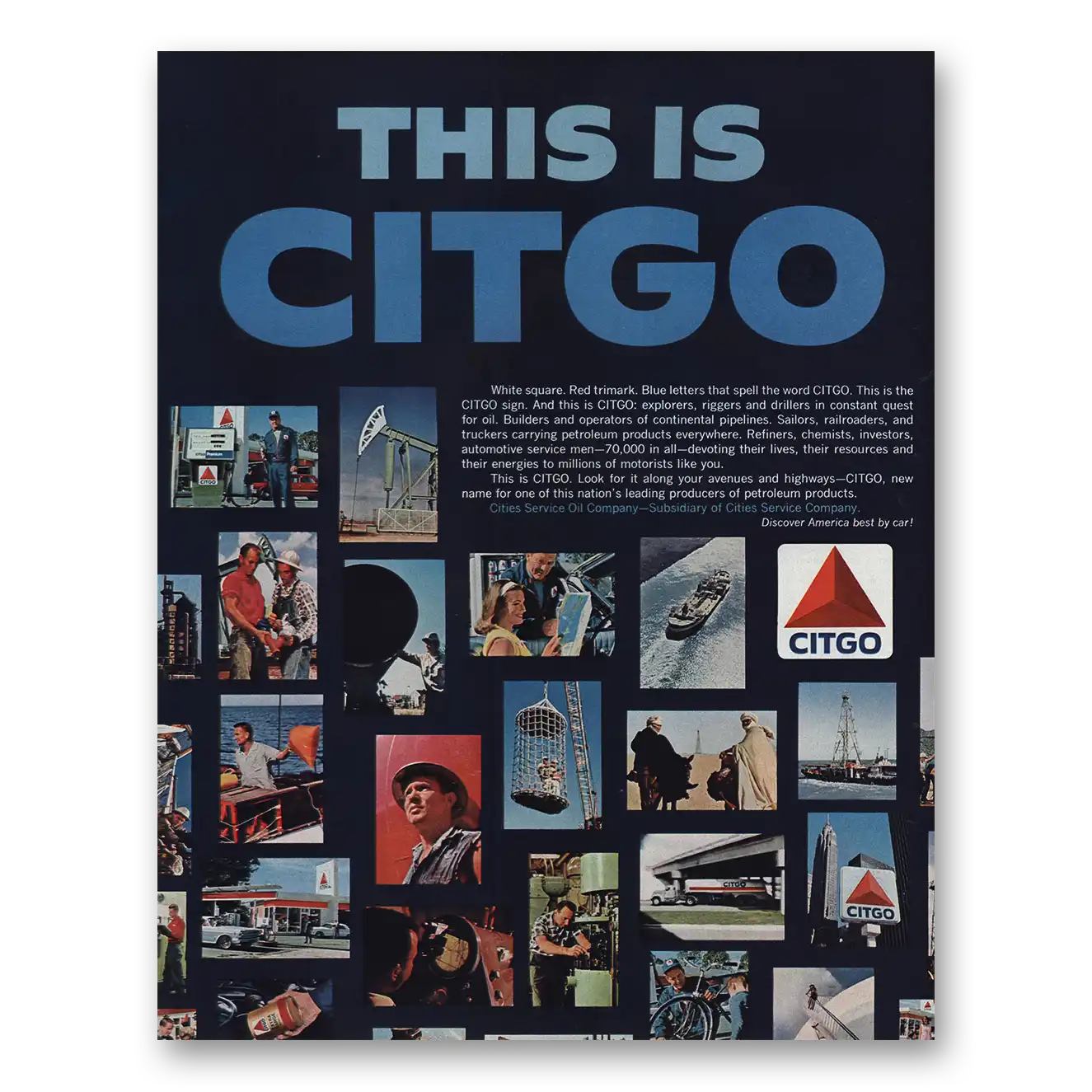 1966 Citgo This Is Citgo White Square Red Trimark Vintage Magazine Print Ad