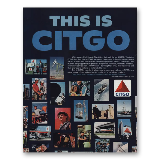 1966 Citgo This Is Citgo White Square Red Trimark Vintage Magazine Print Ad