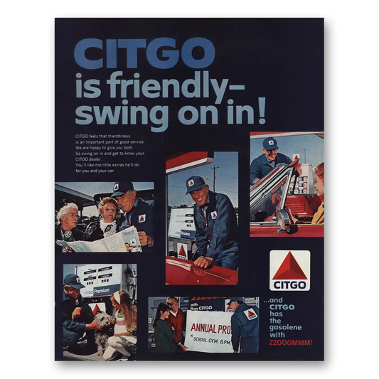 1966 Citgo Friendly Swing On In Vintage Magazine Print Ad