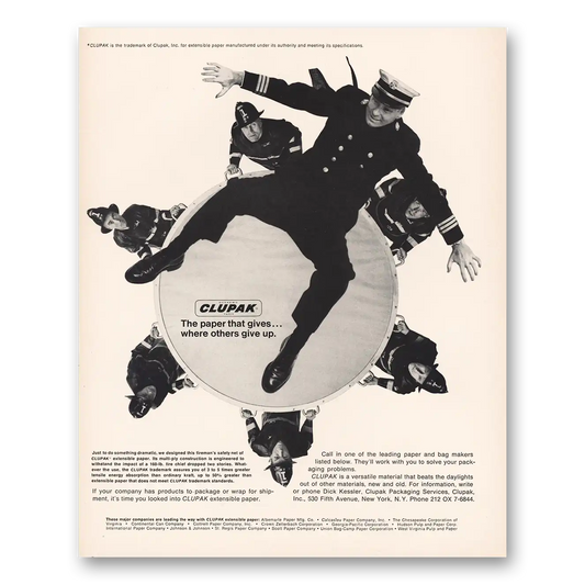 1966 Clupak Paper That Gives Firefighters Vintage Magazine Print Ad