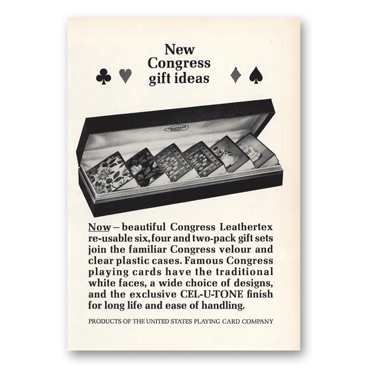 1966 Congress Playing Cards New Congress Gift Ideas Vintage Magazine Print Ad