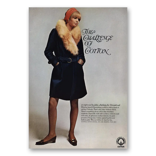 1966 National Cotton Council John Anthony For Devonbrook Vintage Magazine Print Ad