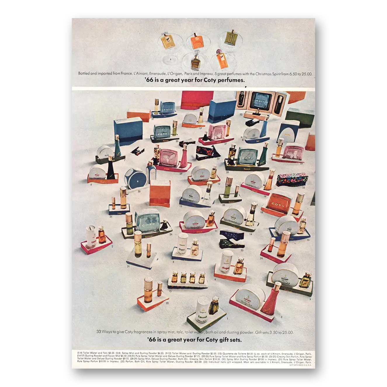 1966 Coty 66 Is Great Year for Coty Vintage Magazine Print Ad