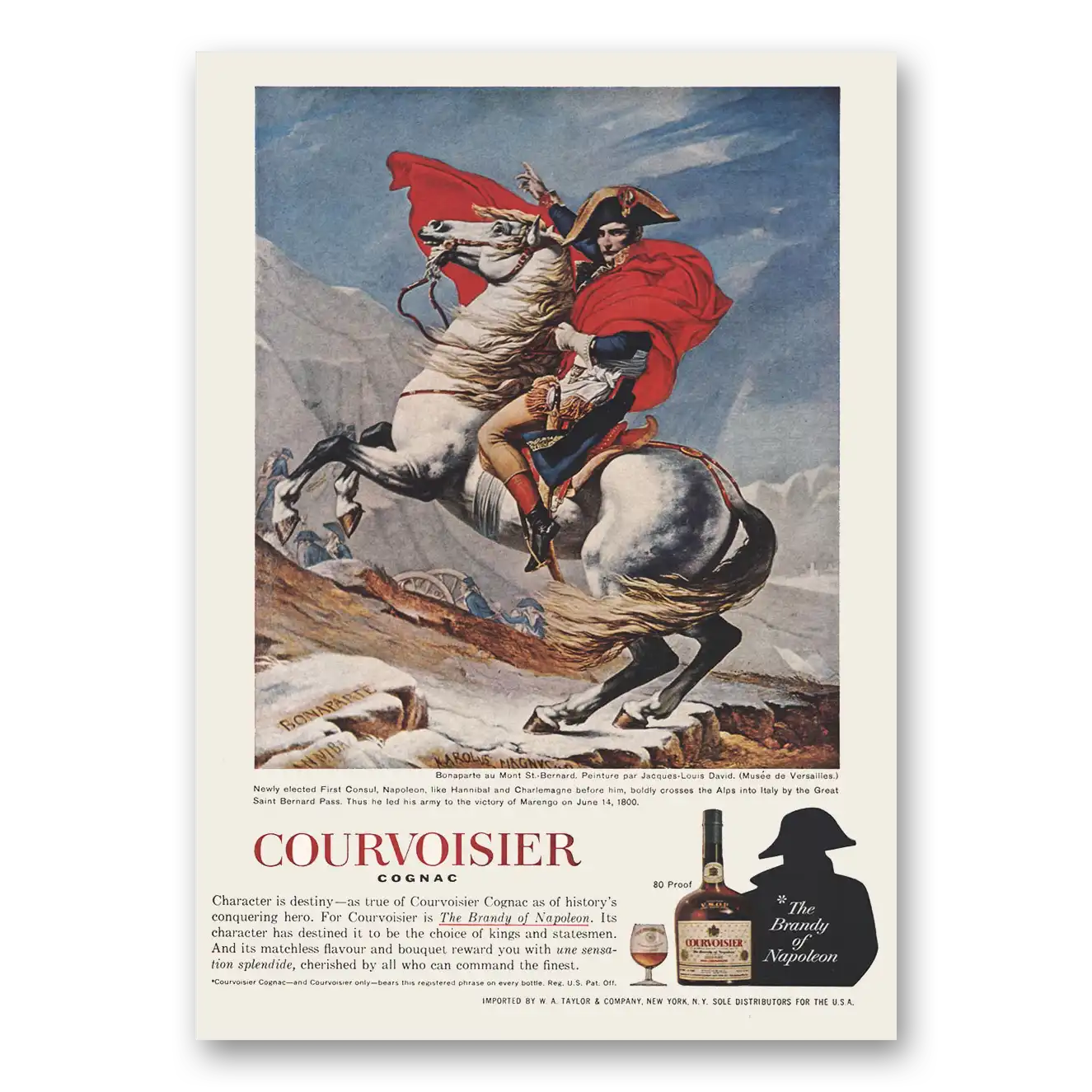 1966 Courvoisier First Consul Napoleon Vintage Magazine Print Ad