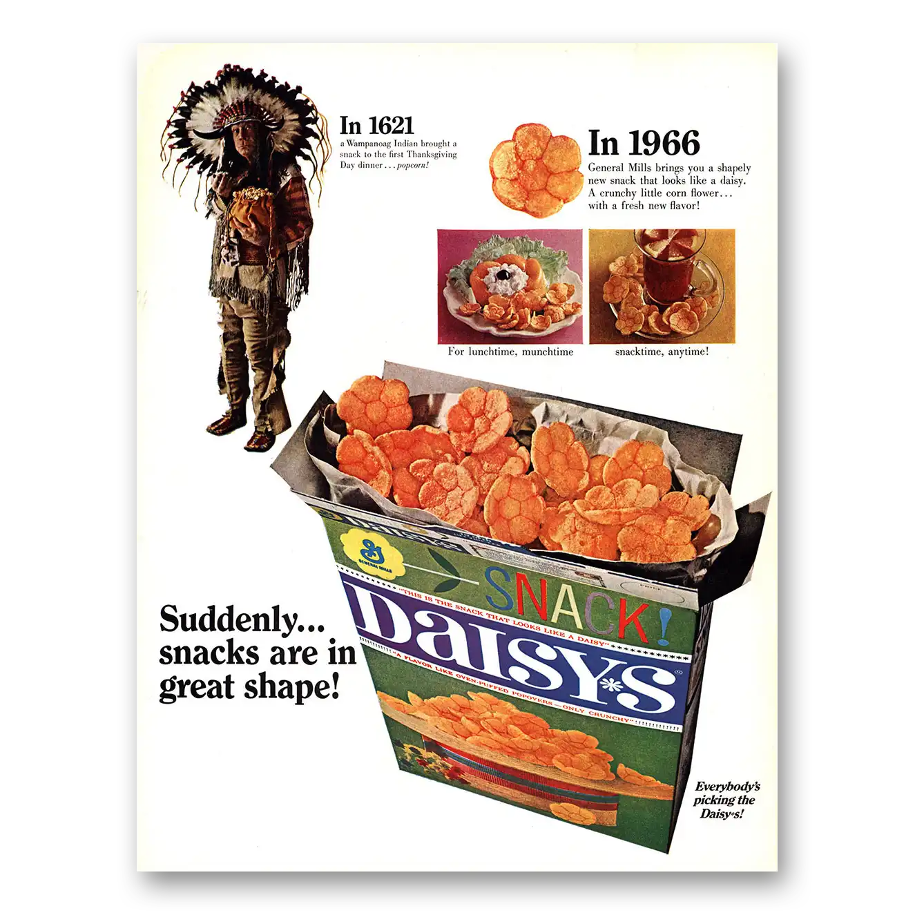 1966 Daisys Snacks Are In Great Shape Vintage Magazine Print Ad