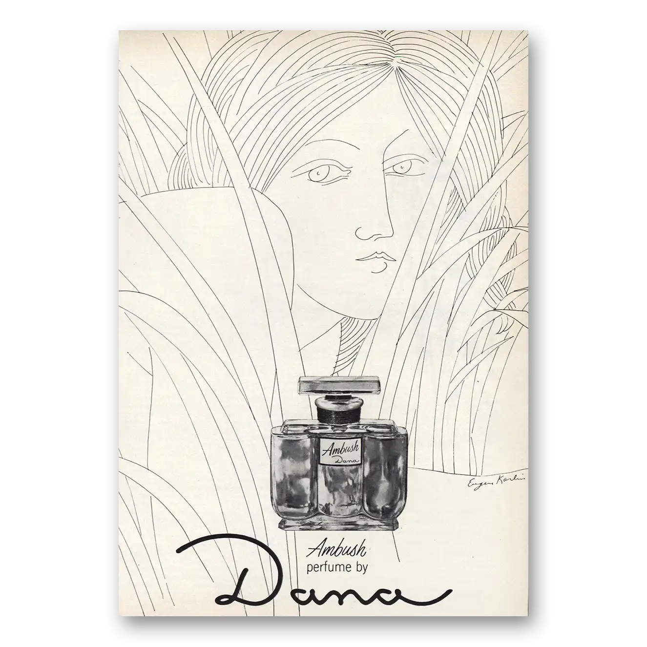 1966 Dana Perfumes Ambush Perfume Vintage Magazine Print Ad