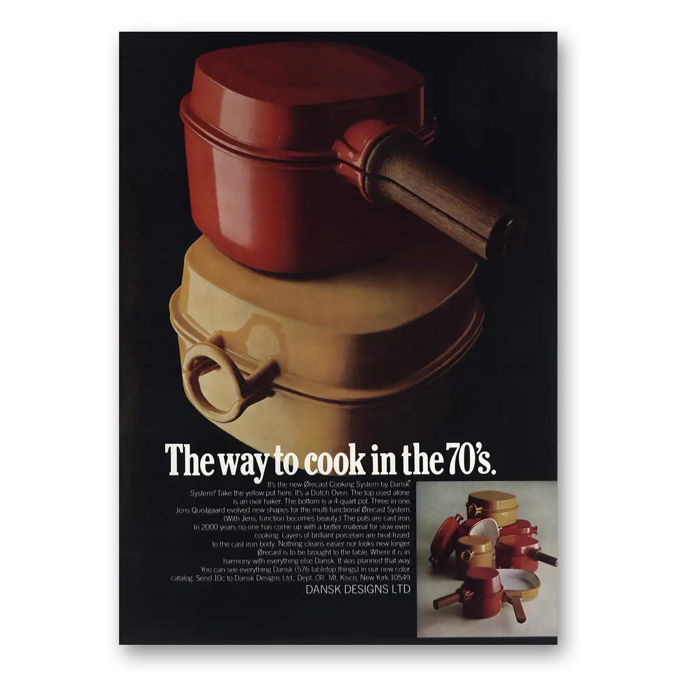 1966 Dansk The Way to Cook In 70s Vintage Magazine Print Ad