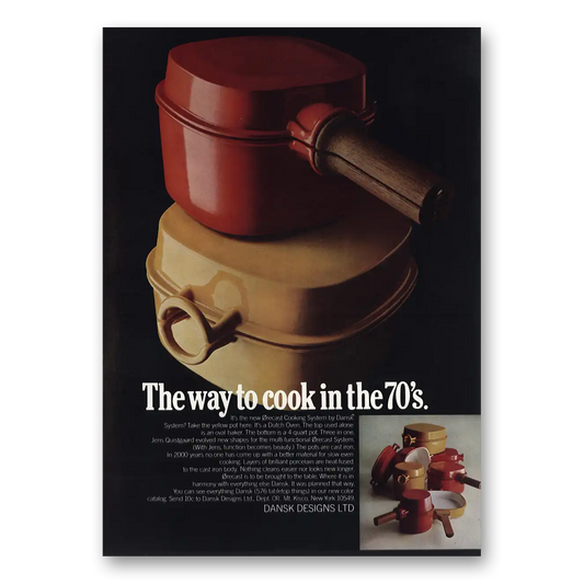 1966 Dansk The Way to Cook In 70s Vintage Magazine Print Ad