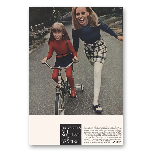 1966 Danskins Two Wheel Bike Not Just for Dancing Vintage Magazine Print Ad