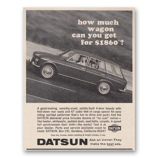 1966 Datsun Wagons Wagon Good Looking Sensibly Sized Vintage Magazine Print Ad