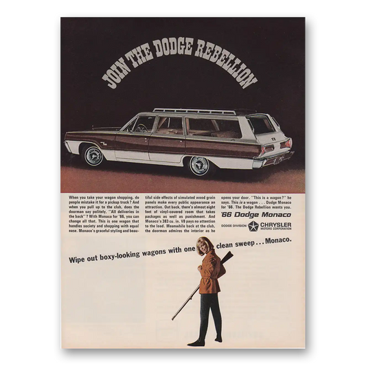 1966 Dodge Monaco Join the Dodge Revolution Vintage Magazine Print Ad