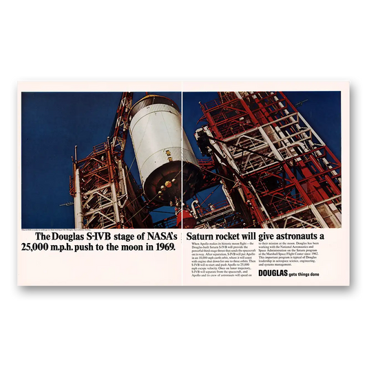 1966 Douglas SIVB NASAs Saturn Rocket Will Give Astronauts Vintage Magazine Print Ad