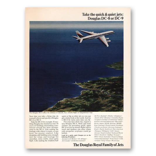 1966 Douglas DC8 Royal Family of Jets Vintage Magazine Print Ad