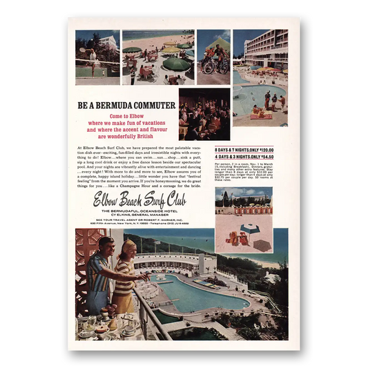 1966 Elbow Beach Surf Club Bermuda Commuter Vintage Magazine Print Ad