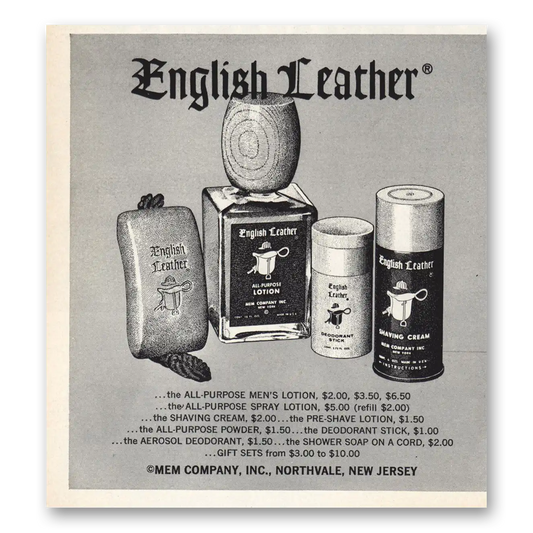 1966 English Leather Mens Lotion Spray Vintage Magazine Print Ad