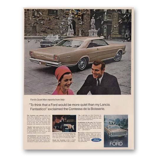 1966 Ford XL Quiet Man Contessa de la Boisserie Vintage Magazine Print Ad