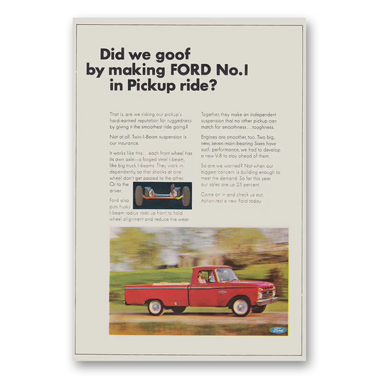 1966 Ford Pickup Did We Goof By Making Vintage Magazine Print Ad