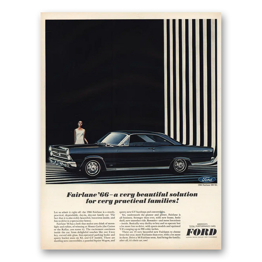 1966 Ford Fairlane Very Beautiful Solution Vintage Magazine Print Ad