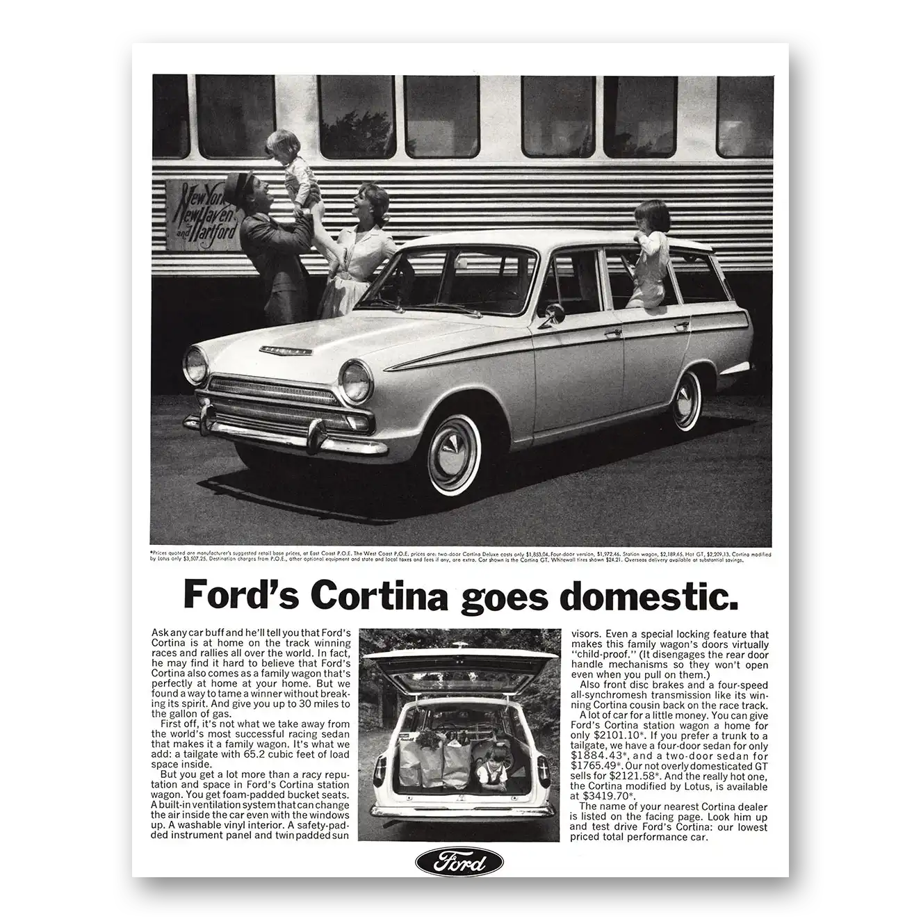 1966 Ford Cortina Goes Domestic Vintage Magazine Print Ad