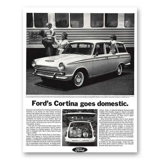 1966 Ford Cortina Goes Domestic Vintage Magazine Print Ad