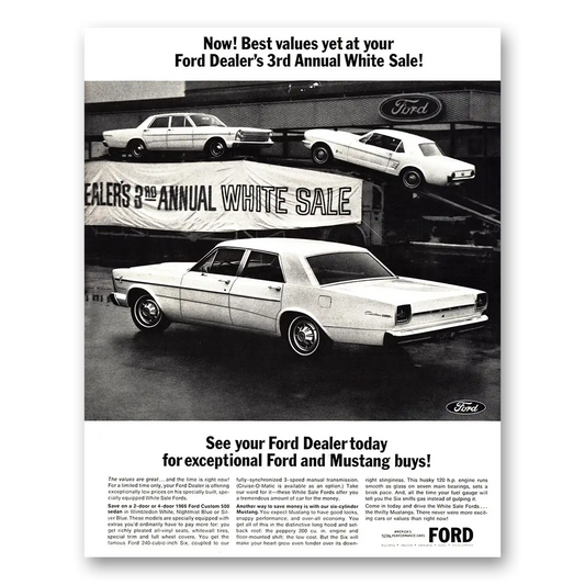 1966 Ford Annual White Sale Vintage Magazine Print Ad