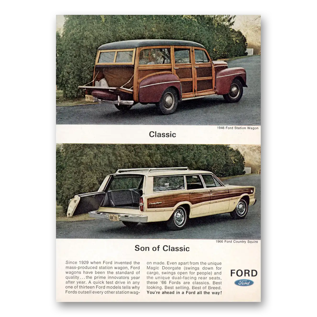 1966 Ford Country Squire Son of Classic Vintage Magazine Print Ad