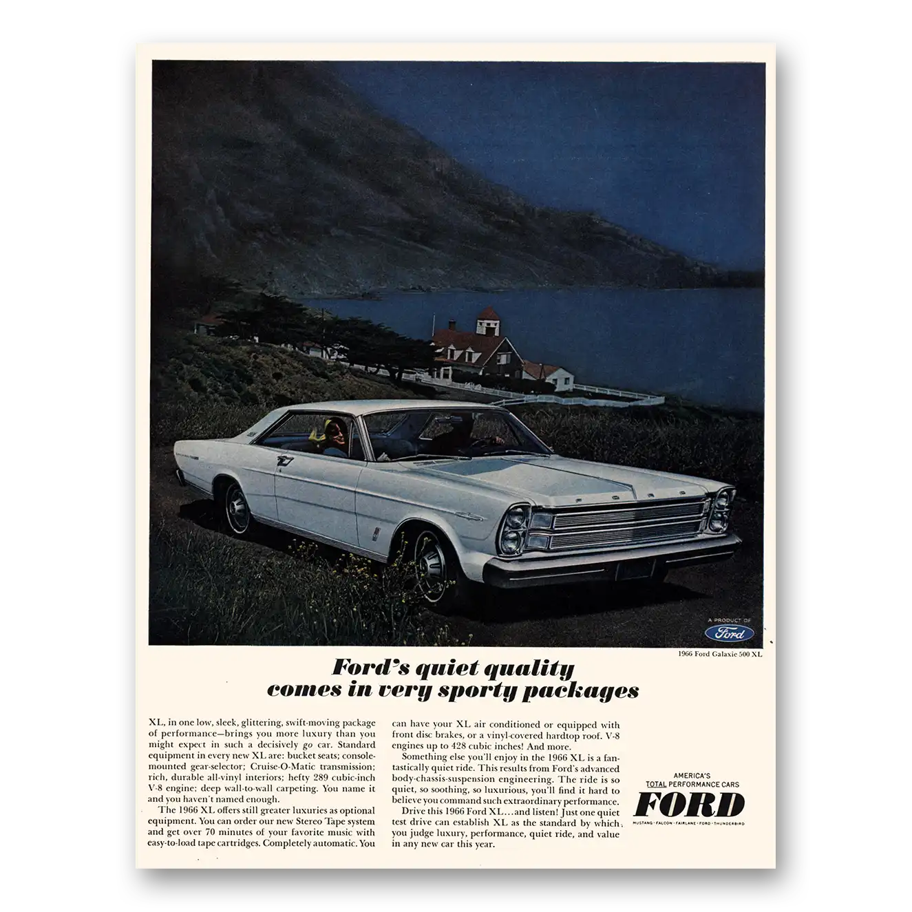 1966 Ford Galaxie Very Sporty Packages Vintage Magazine Print Ad