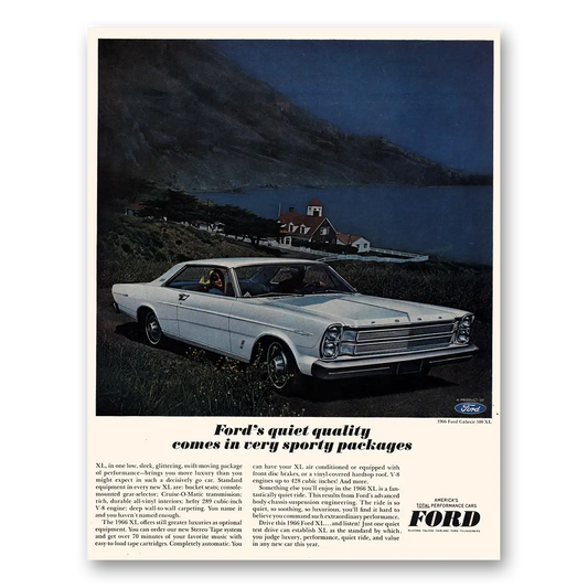 1966 Ford Galaxie Very Sporty Packages Vintage Magazine Print Ad