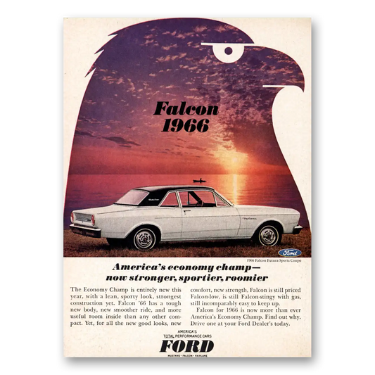 1966 Ford Falcon Stronger Sportier Roomier Vintage Magazine Print Ad